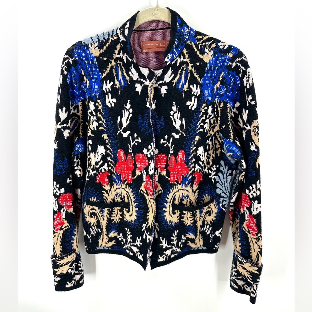 Anthropologie Pilcro Debra Sweater Jacket Cardigan Womens Small Cropped Boho - Picture 10 of 10